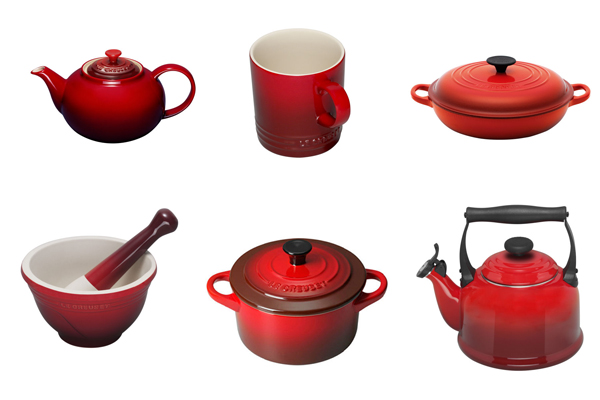 Red Cerise Le Creuset cookware at Philip Morris and Son