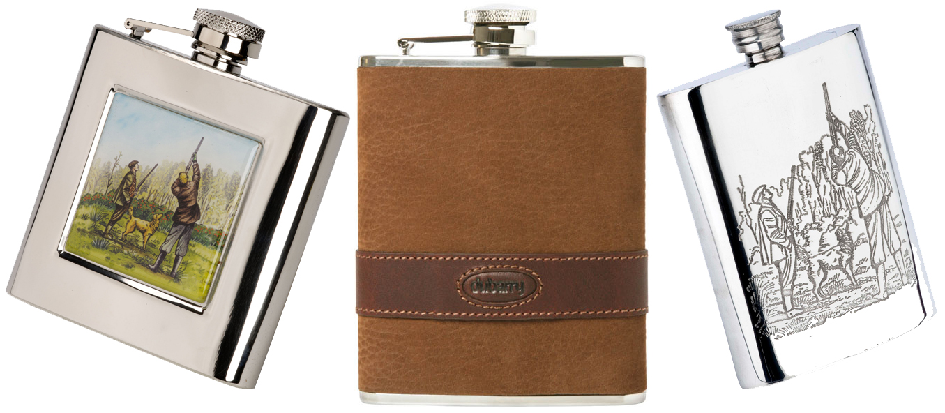 Hip Flasks from Pinder Bros, Dubarry & Marlborough as a great Christmas Gift