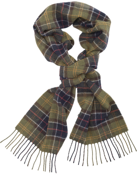 Barbour Tartan Lambswool Scarf as a great Christmas gift for him from Philip Morris and Son